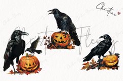 Vintage Halloween Ravens Clipart | Halloween PNG Product Image 3