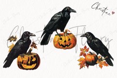 Vintage Halloween Ravens Clipart | Halloween PNG Product Image 3
