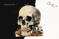 Vintage Halloween Skulls Clipart | Halloween PNG Product Image 2