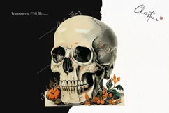 Vintage Halloween Skulls Clipart | Halloween PNG Product Image 2