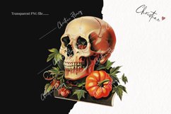 Vintage Halloween Skulls Clipart | Halloween PNG Product Image 2