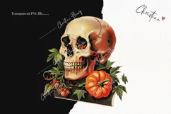 Vintage Halloween Skulls Clipart | Halloween PNG Product Image 2