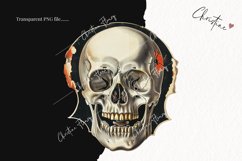 Vintage Halloween Skulls Clipart | Halloween PNG Product Image 2