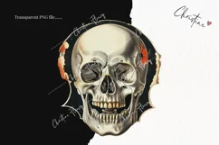 Vintage Halloween Skulls Clipart | Halloween PNG Product Image 2