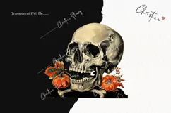 Vintage Halloween Skulls Clipart | Halloween PNG Product Image 2
