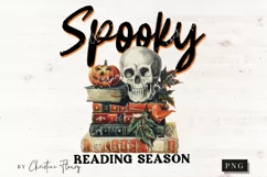 Vintage Spooky Reading Season PNG | Halloween PNG Product Image 4