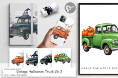 Digital Paper Vintage Halloween Truck Product Image 1