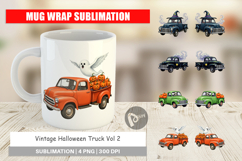 Mug Wrap Vintage Halloween Truck Product Image 1