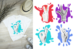 Vintage hand signs for t-shirt desig|Halftone effect Product Image 1