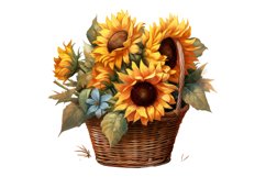Cute Vintage Harvest Basket Clipart Bundle, Set Of 7 Png Product Image 4