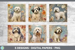 Bundle of six Decoupage Havanese Paper Backgrounds designs.
