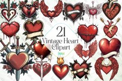 Vintage Heart Clipart Sublimation Product Image 1