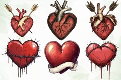 Vintage Heart Clipart Sublimation Product Image 2