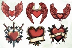 Vintage Heart Clipart Sublimation Product Image 4