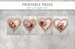 Vintage heart junk journal, shabby chic journal Product Image 2
