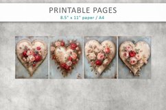 Vintage heart junk journal, Valentine’s heart pages Product Image 2