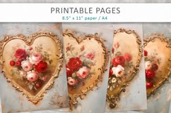 Vintage heart junk journal, Valentine’s pages Product Image 1