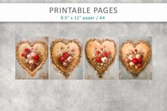 Vintage heart junk journal, Valentine’s pages Product Image 2