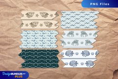 Vintage Hermit Crab Seamless Pattern Tape Product Image 1