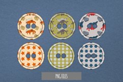 Vintage Hermit Crab Seamless Pattern with Buttons Product Image 1