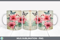 GorgeousDecoupage Hibiscus Mug Wrap design.