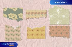 Vintage Hibiscus Flowers Pattern Torn Paper Product Image 1