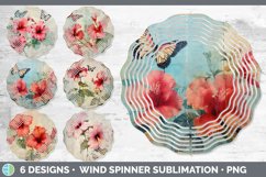Bundle of six Decoupage Hibiscus Wind Spinner designs.