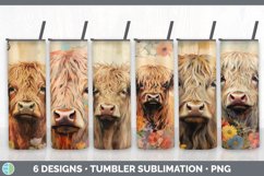 Bundle of six Decoupage Highland Cows Tumbler designs.