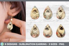 Bundle of six Decoupage Himalayan Cats Teardrop Earrings designs.