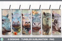 Bundle of six Decoupage Hippos Tumbler designs.
