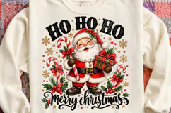 Vintage Ho Ho Ho Santa Retro Christmas PNG Product Image 4