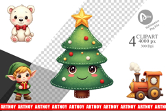 Vintage Holiday Plushies Clipart Product Image 1