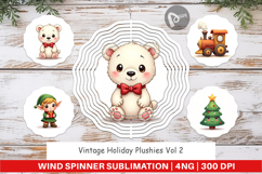 Vintage Holiday Plushies Wind Spinner Product Image 1