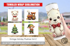 Vintage Holiday Plushies Tumbler Product Image 1