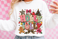 Vintage Holly Jolly Christmas PNG Product Image 3