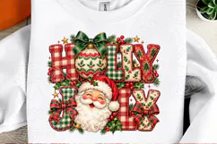 Vintage Holly Jolly Santa Sublimation PNG Product Image 2