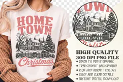 Vintage Hometown Christmas PNG,Winter Holiday Shirt Product Image 1