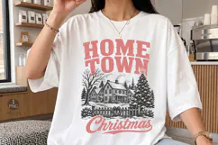 Vintage Hometown Christmas PNG,Winter Holiday Shirt Product Image 2
