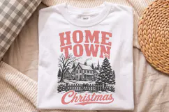 Vintage Hometown Christmas PNG,Winter Holiday Shirt Product Image 4
