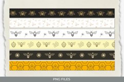 Vintage Honey Bee Seamless Pattern Strips Product Image 1