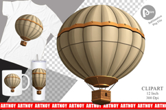 Vintage Hot Air Balloon Clipart Product Image 1