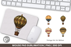 Mouse Pad Vintage Hot Air Balloon Product Image 1