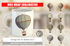 Mug Wrap Vintage Hot Air Balloon Product Image 1
