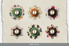 Vintage Hot Air Balloons Seamless Pattern Button Product Image 1