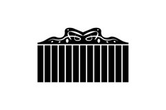 Vintage house fence vector design clipart Product Image 1