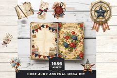 Huge Vintage 4th of July Junk Journal Creator Kit Product Image 19