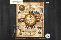 Huge Vintage 4th of July Junk Journal Creator Kit Product Image 5