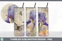 Bundle of six Decoupage Irises Tumbler designs.