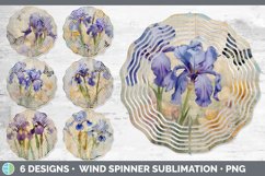 Bundle of six Decoupage Irises Wind Spinner designs.