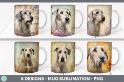 Bundle of six Decoupage Irish Wolfhounds Mug Wrap designs.